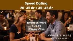 Speed Dating 20-35 år + 35-45 år