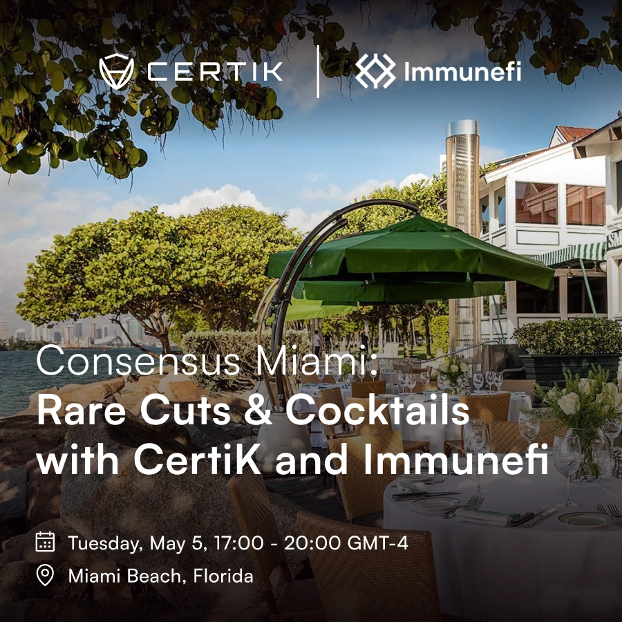 Consensus Miami: Rare Cuts & Cocktails with CertiK and Immunefi