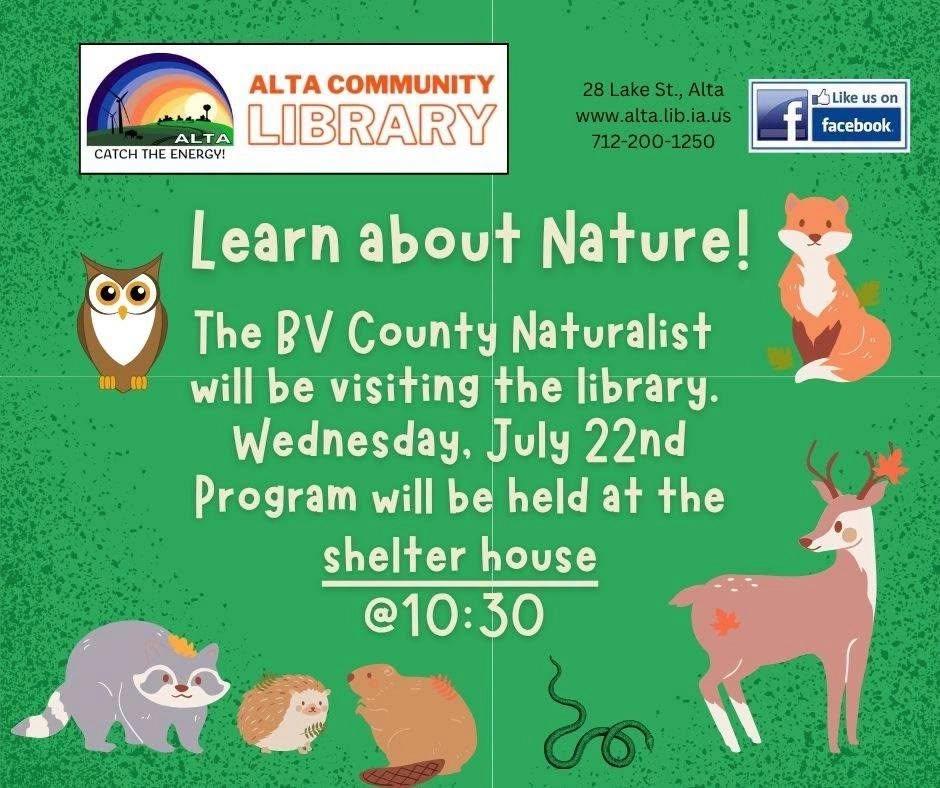 B.V. County Naturalist visits @ shelter house