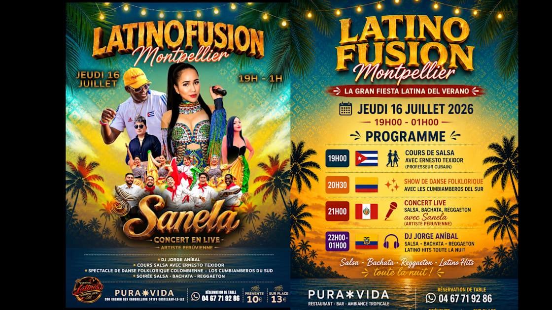 Latino Fusion | Concert Live • Show • Soirée | Pura Vida Mtp