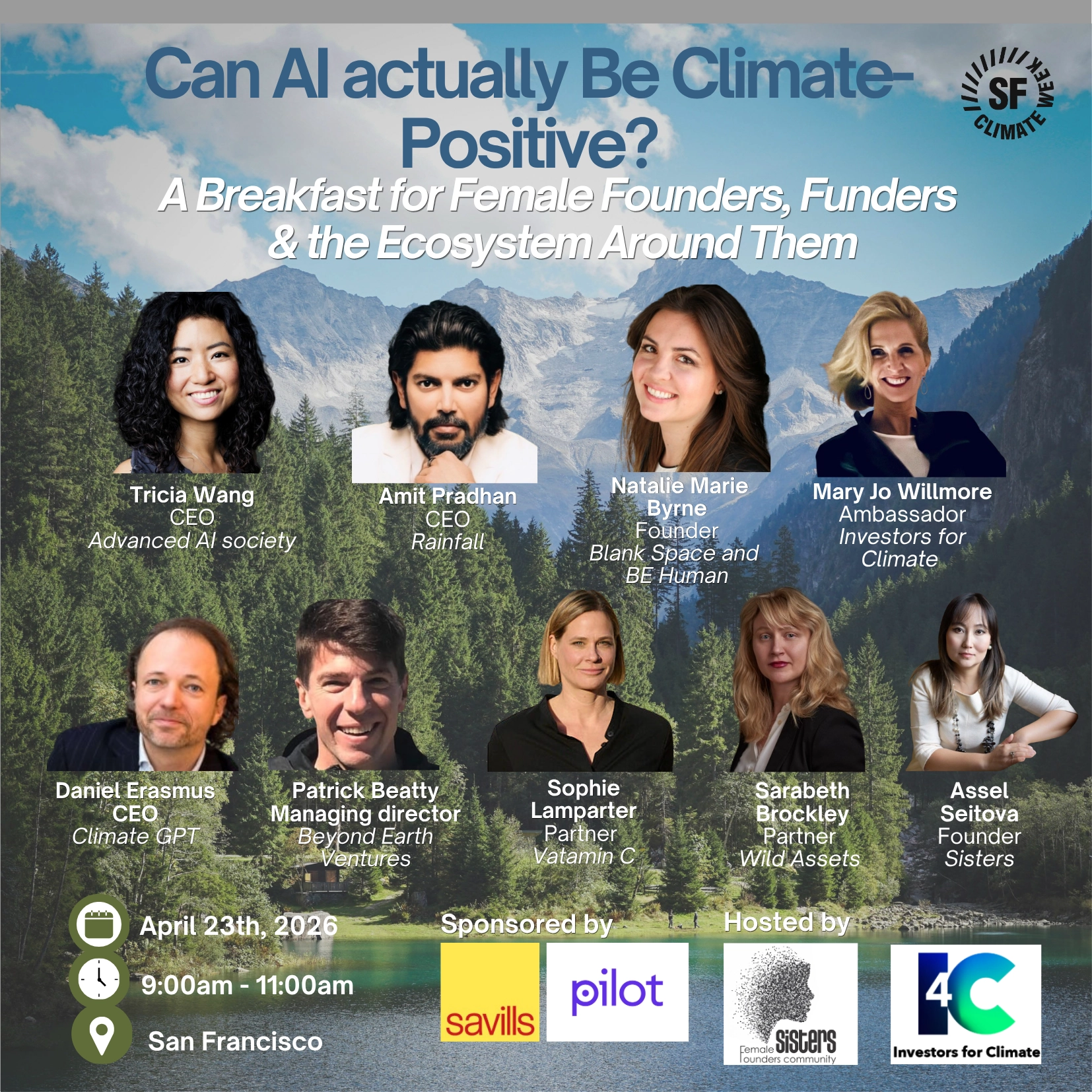 Female founders and funders Breakfast & Can AI actually be climate-positive?