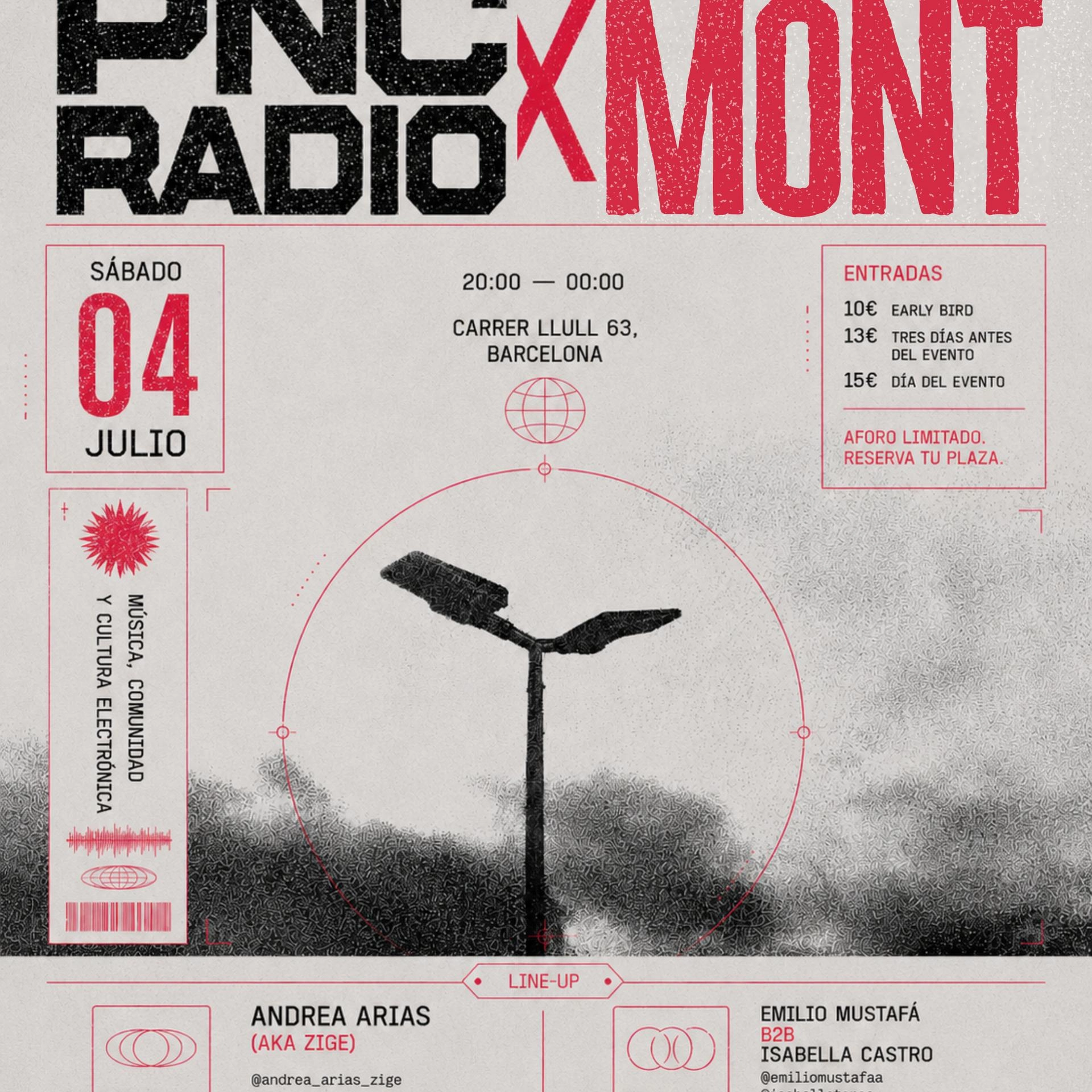 PNC Radio x Mont presentan: Andrea Arias Aka Zige & Emilio Mustafá b2b Isabella Castro