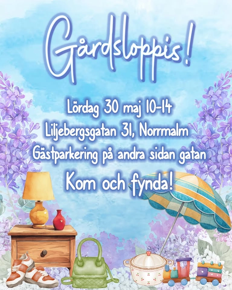 Gårdsloppis på Liljeberget!