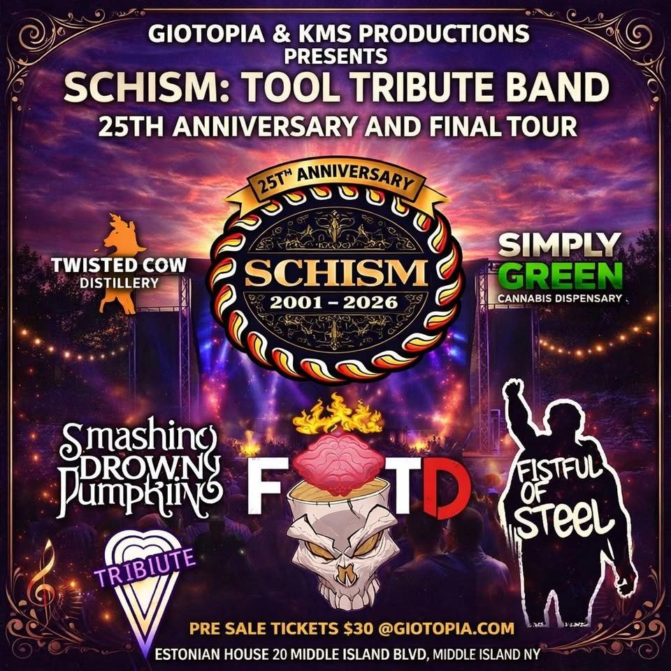 SCHISM – Tool Tribute Band
25th Anniversary Tour