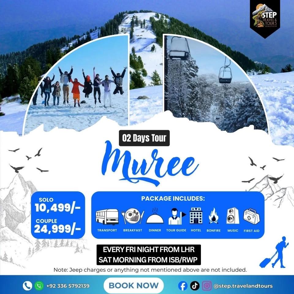 02 Days Tour To Muree (Mushkpuri Top + Patriata) from Lahore & Islamabad