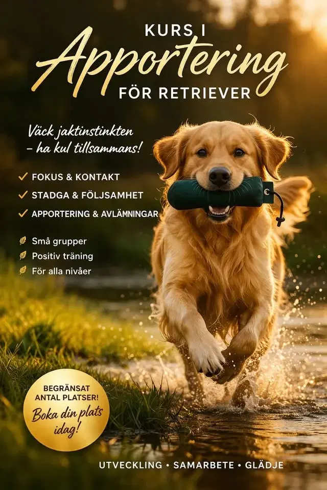 Jaktlydnad och apportering för retrievers och andra fågelhundar-Grundkurs