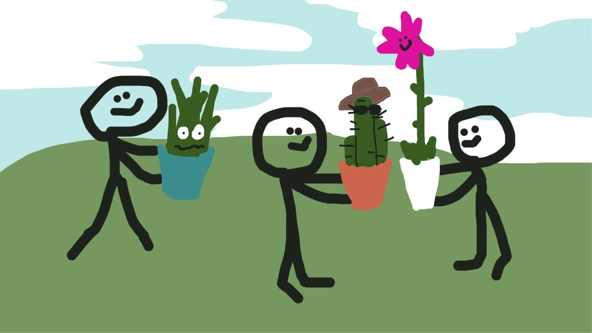 Bringing your house plants outside so they can meet other house plants