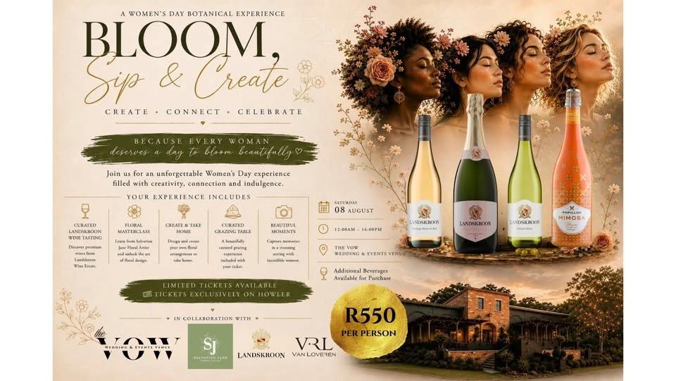 The VOW - Bloom, Sip & Create - Womens Day Wine Tasting & Floral Master Class
