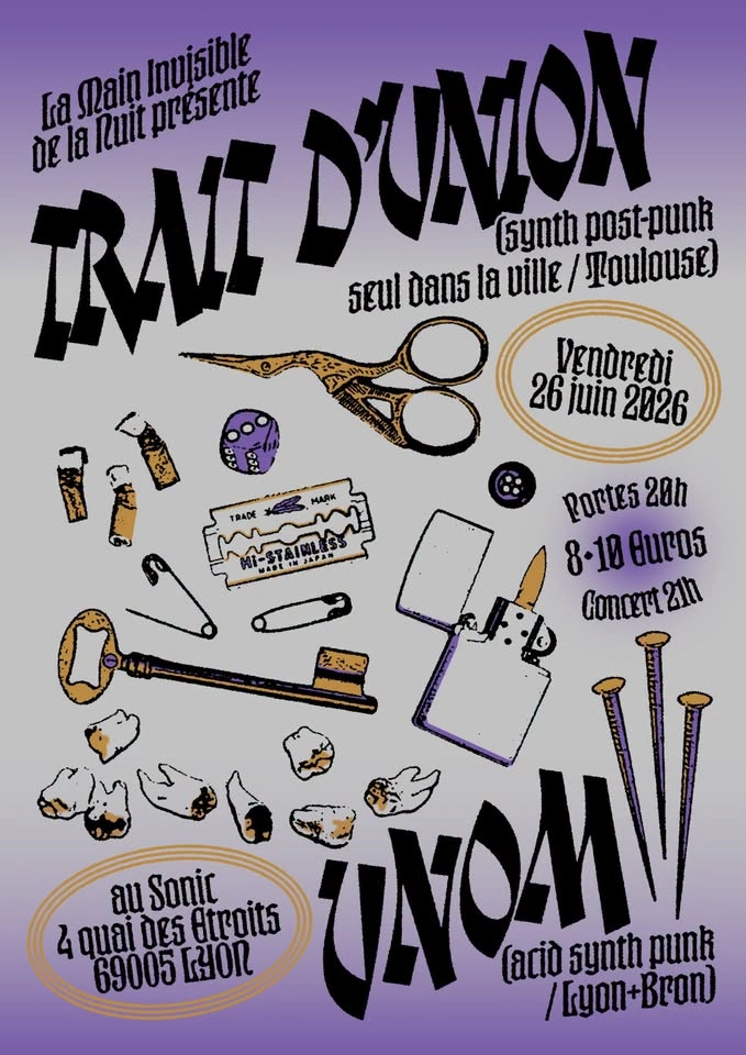 trait d’union (synth post-punk, Toulouse) + Unom au Sonic