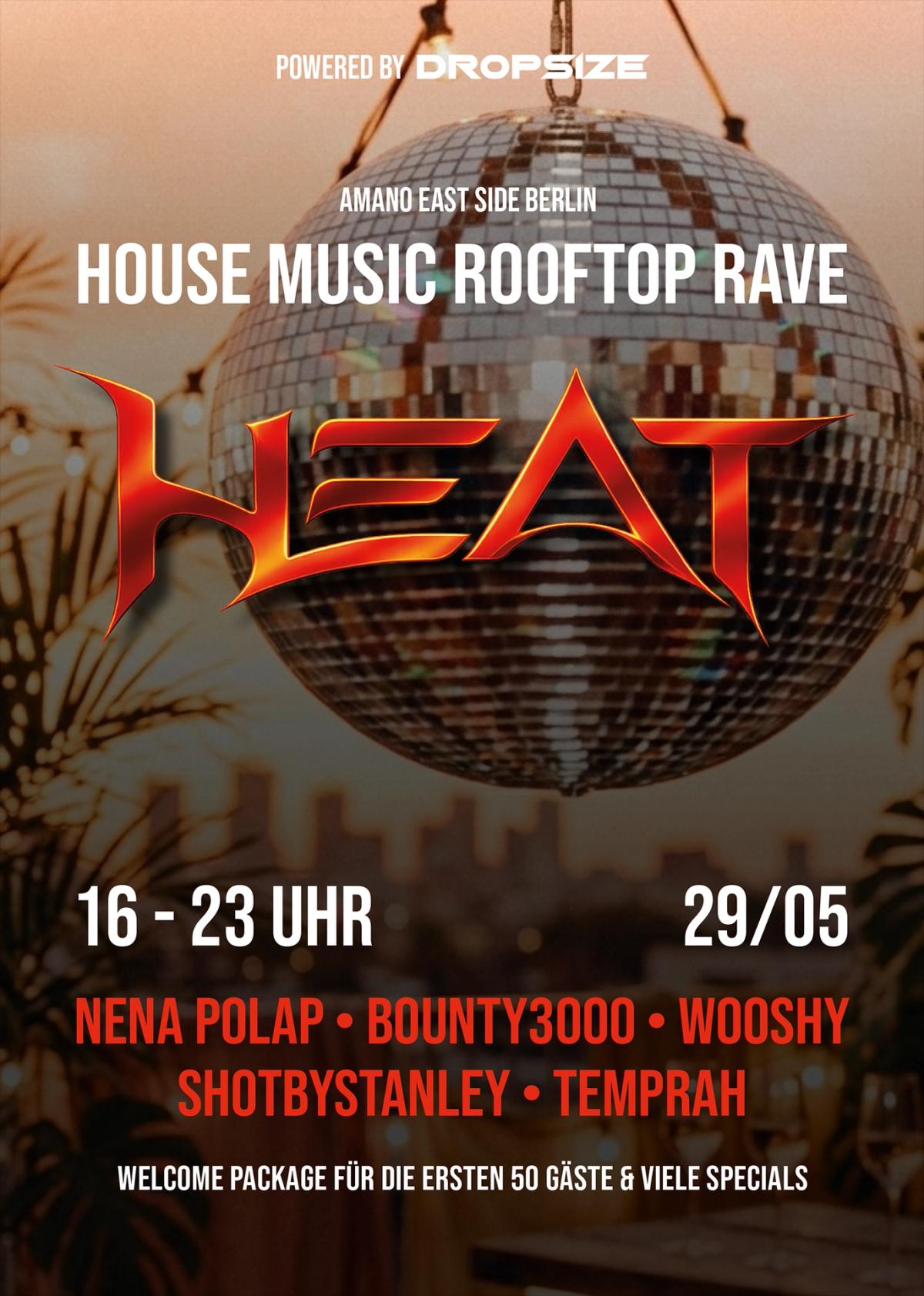 HEAT - Rooftop Day Party - House Music - 16-23h