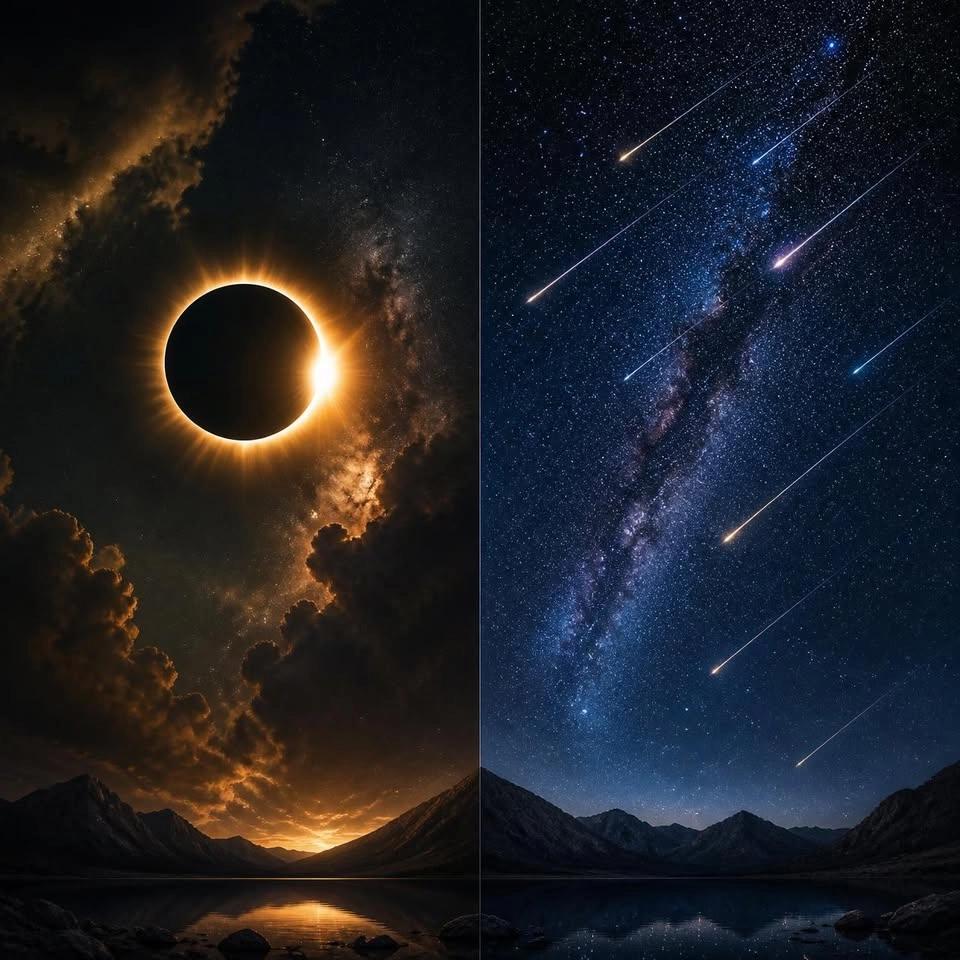"Une nuit, deux spectacles" — éclipse et étoiles filantes