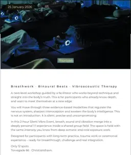 Advanced Breathwork Workshop with Binaural Beats & Vibroacoustic Therapy
