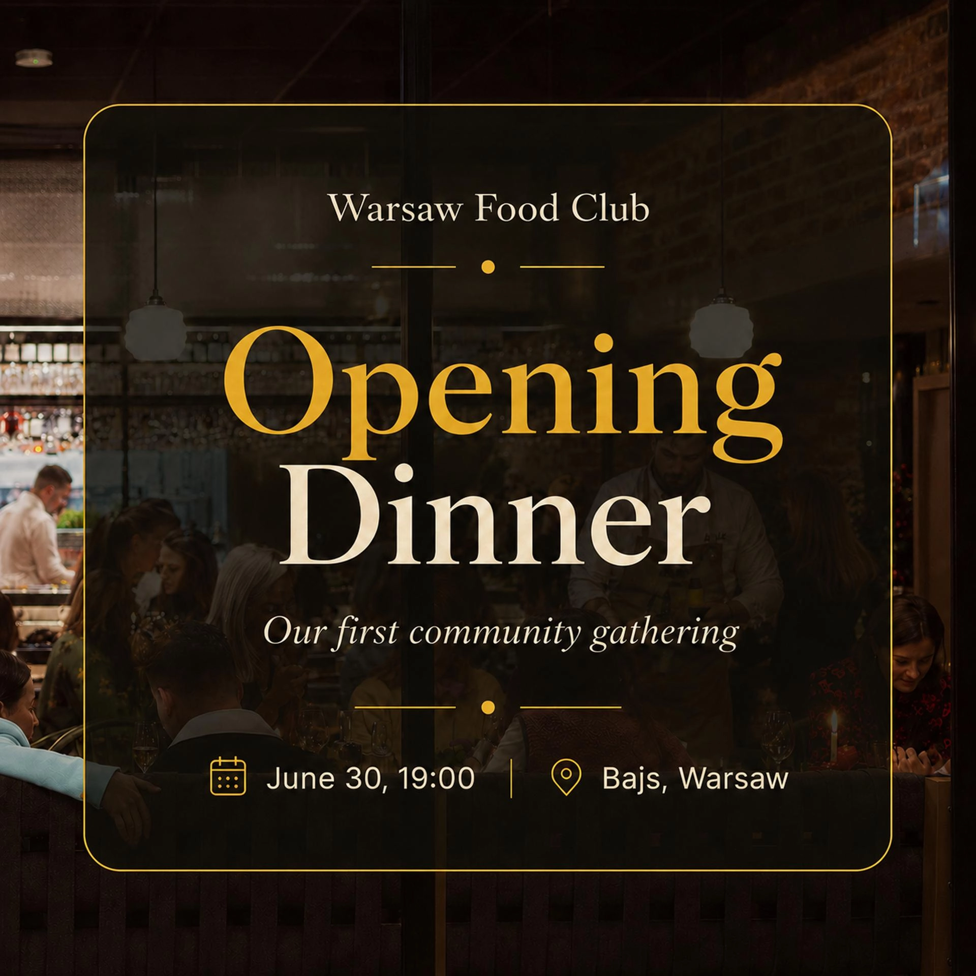 Warsaw Food Club: Launch Dinner