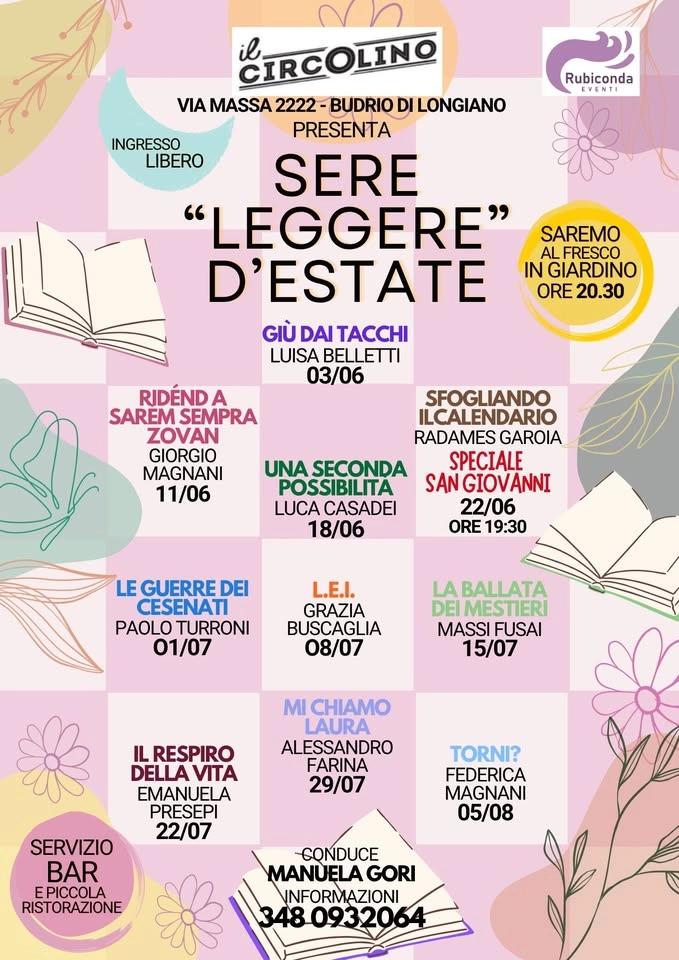SERE "LEGGERE" D'ESTATE - Calendario e programma 2026
