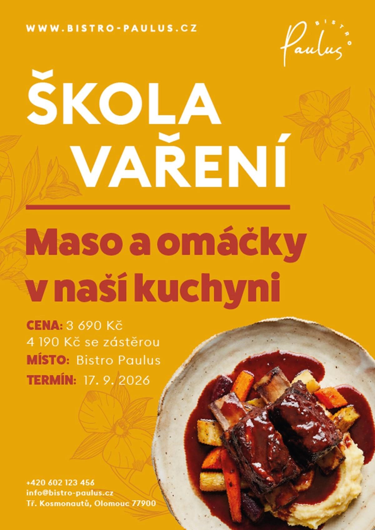 Škola vaření s Romanem Paulusem - Maso a omáčky v kuchyni