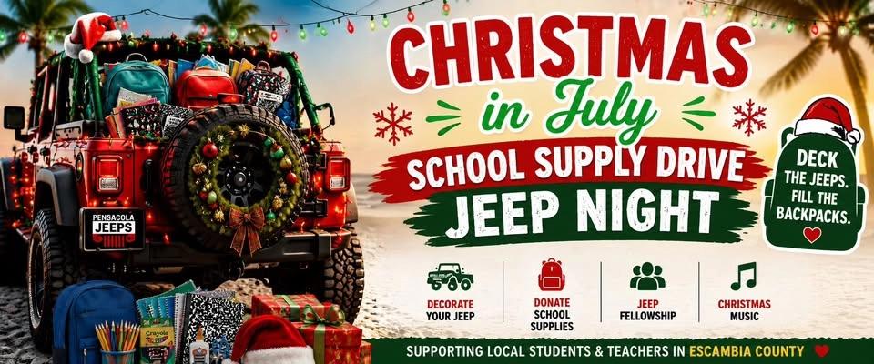 Jeep Night: Christmas in July School Supply Drive