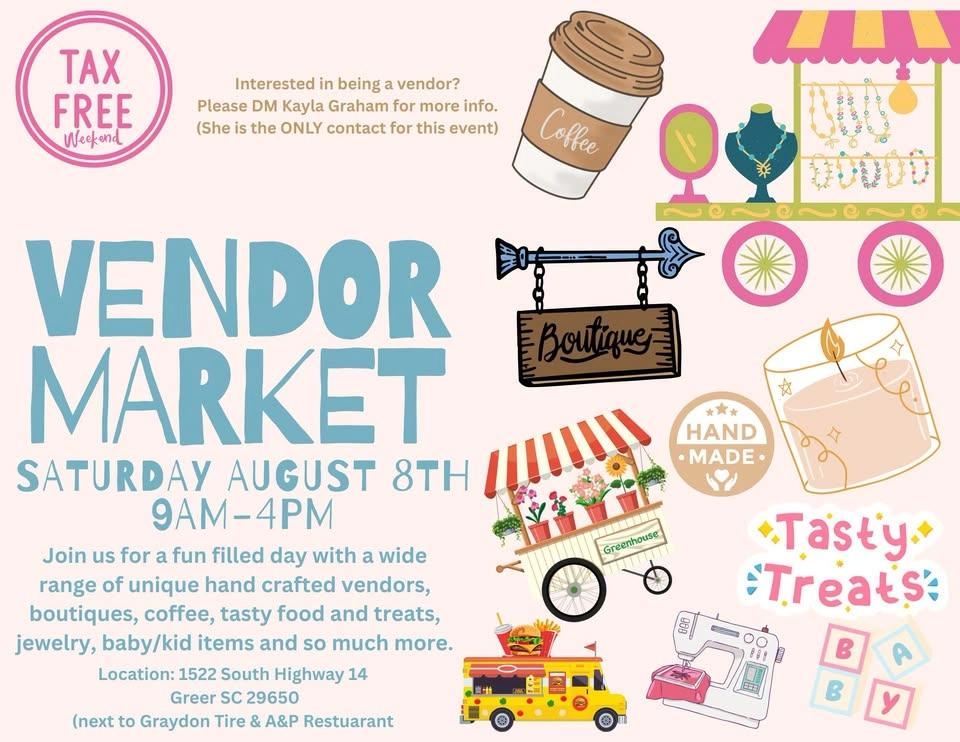 Vendor Market & Tax Free Weekend