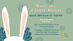 Free Photos with the Easter Bunny at 3rd Ave