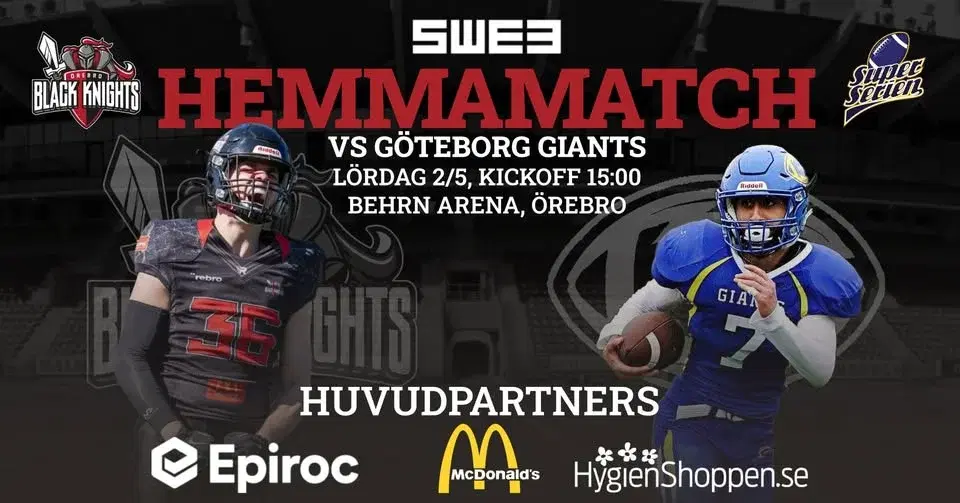 Superserien: Örebro Black Knights - Göteborg Giants