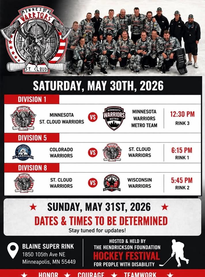 St Cloud Warriors Hockey at the Hendrickson Foundation Hockey Festival
