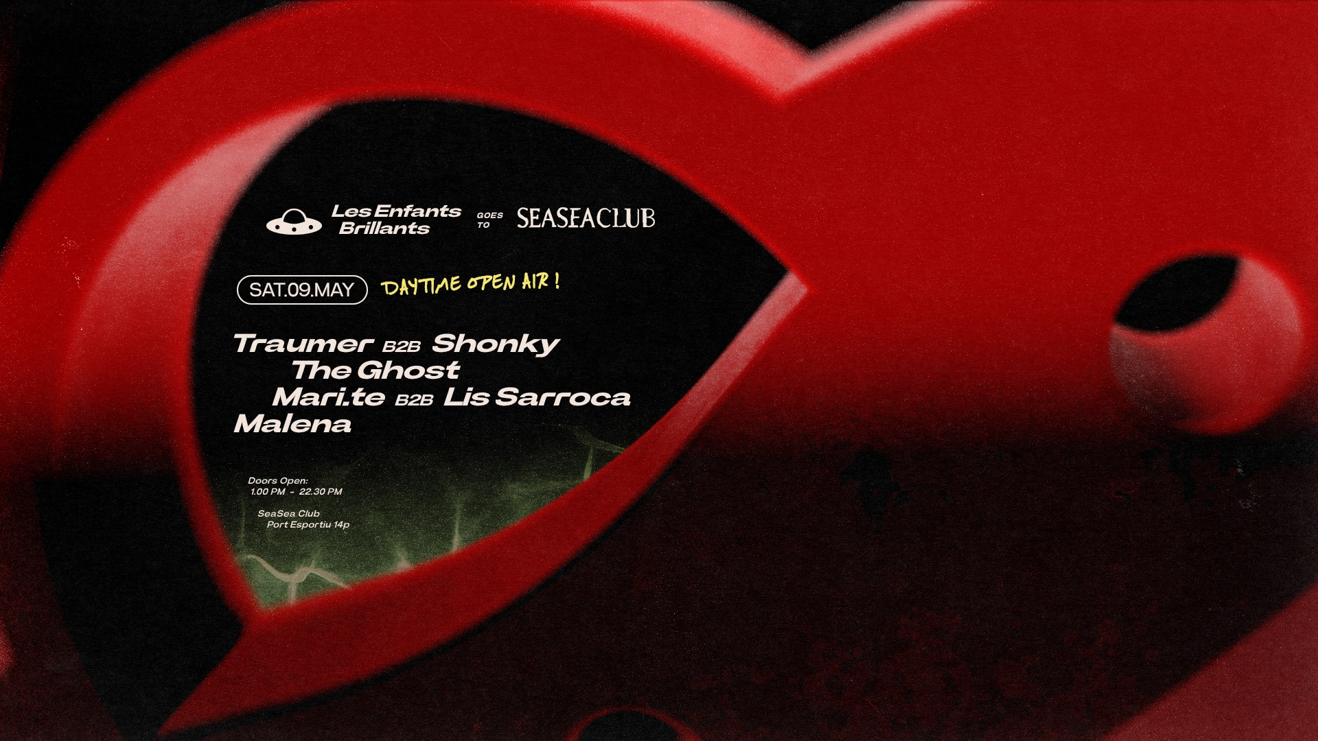 Les Enfants goes to SeaSea with Traumer b2b Shonky, The Ghost, DJ Senc, Mari.te b2b Lis Sarroca