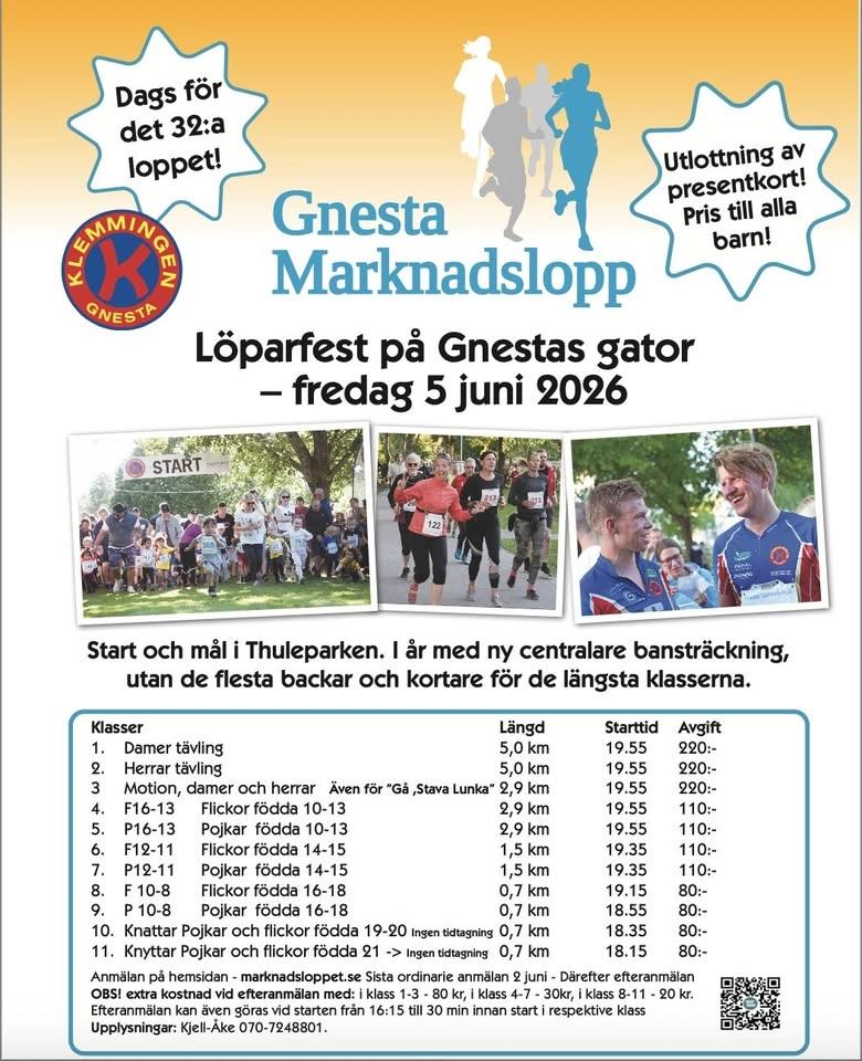 Gnesta Marknadslopp 2026 - Löparfest för alla
