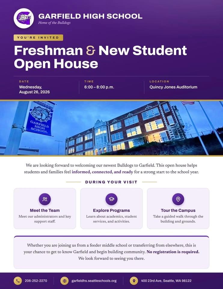 Orientation for new students at Garfield High School