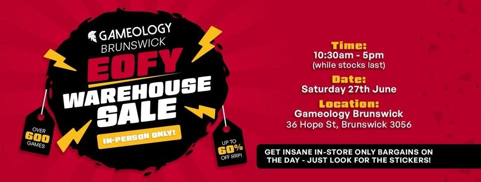 Gameology Brunswick EOFY Warehouse Sale!