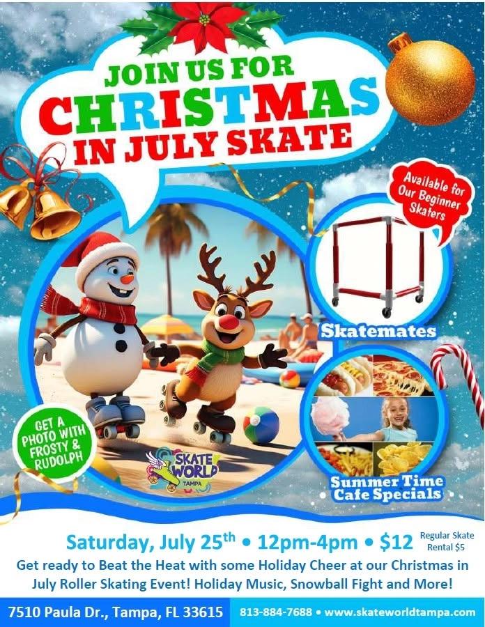 Christmas in July Skate with Rudolph and Frosty!