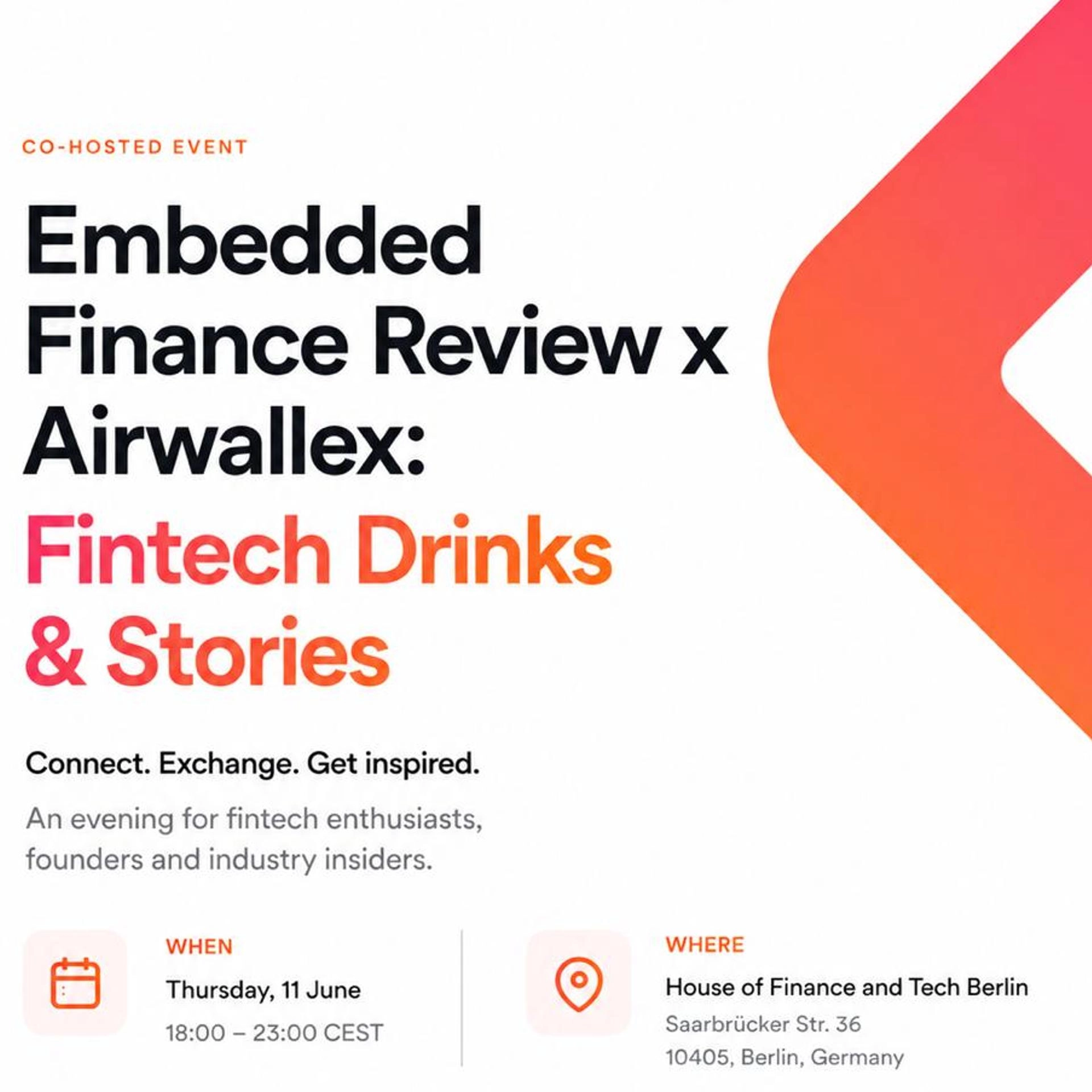 Embedded Finance Review x Airwallex: Fintech Drinks & Stories