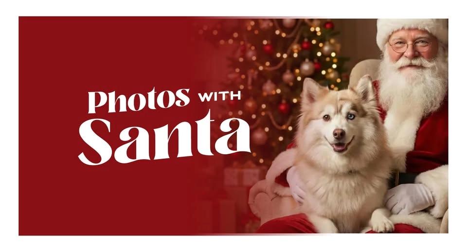 Pet Photos with Santa at Wholistic Pet Store