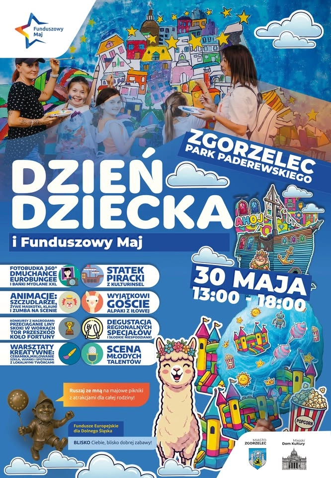 Dzień Dziecka i Funduszowy Maj w Zgorzelcu. Alpaki, statek i moc nagród w Parku Paderewskiego
