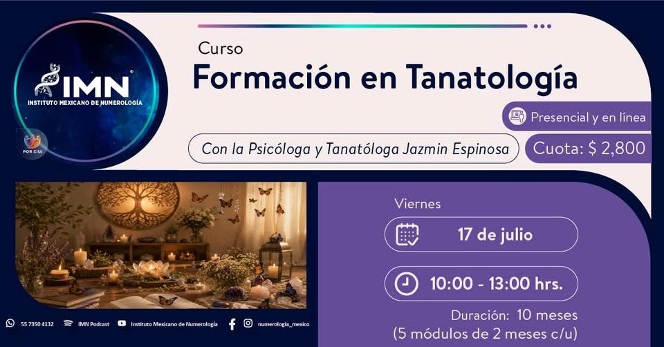 #Curso (PRESENCIAL en IMN-Tepeyac y EN LÍNEA) - FORMACIÓN EN TANATOLOGÍA -