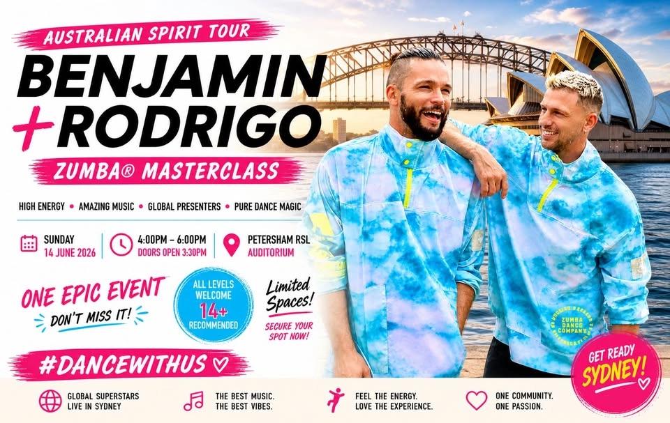 ZJ Duo Benjamin + Rodrigo – Sydney Zumba® Masterclass 💃🔥