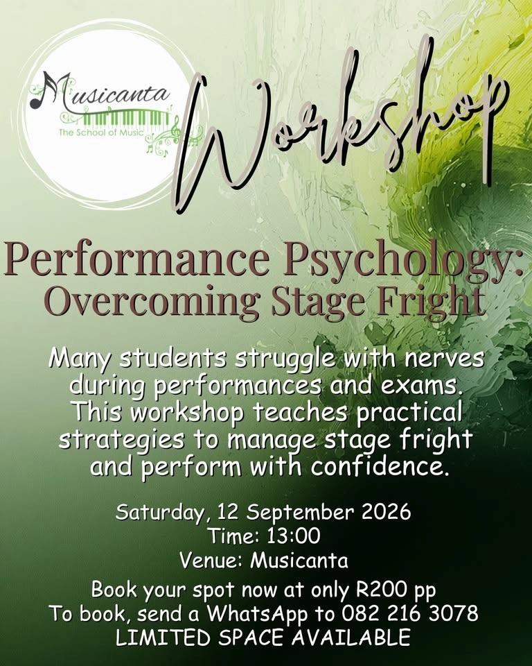 Musicanta Workshop - Performance Psychology: Overcoming Stage Fright - 12 September 2026