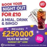 £10 Bingo Night Out 28/06 - Buzz Bingo Edinburgh Meadowbank