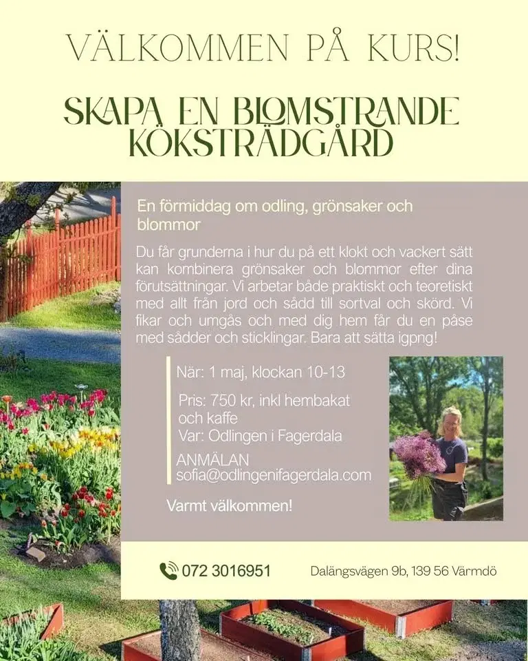En blomstrande köksträdgård