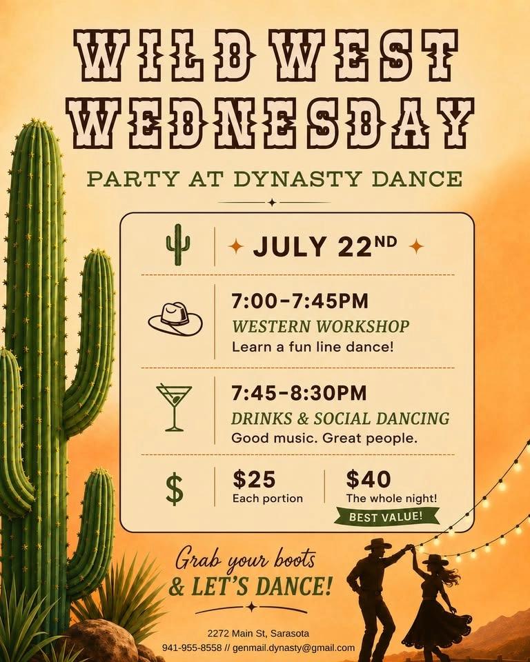 🤠 **Wild West Wednesday at Dynasty Dance Clubs!**