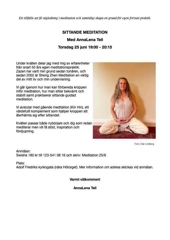 Meditation kurs ett tillfälle