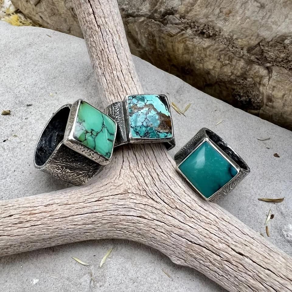 "Make it at Meltdown" Reticulated Turquoise Ring
