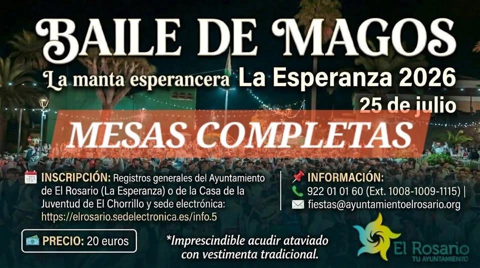Reserva de mesas COMPLETA: Baile de Magos de las Fiestas de La Esperanza 2026