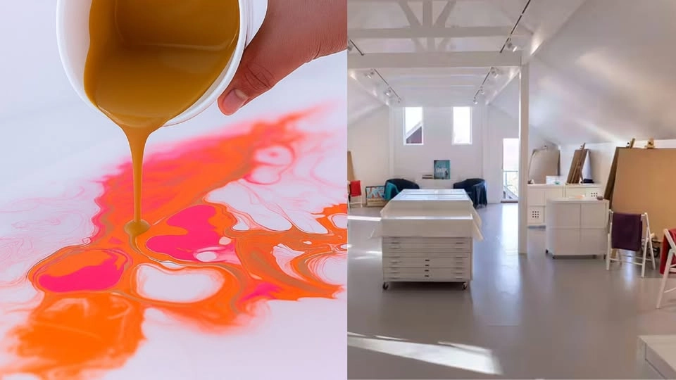 Målarkurs: Fluid Art - flow & frihet