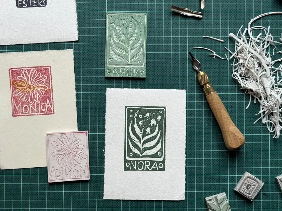 Stamp carving workshopn - Flower edition