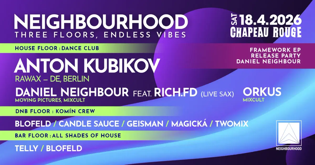 Neighbourhood w/Anton Kubikov /Berlin/ - three floors: house, deep & tech house, dnb