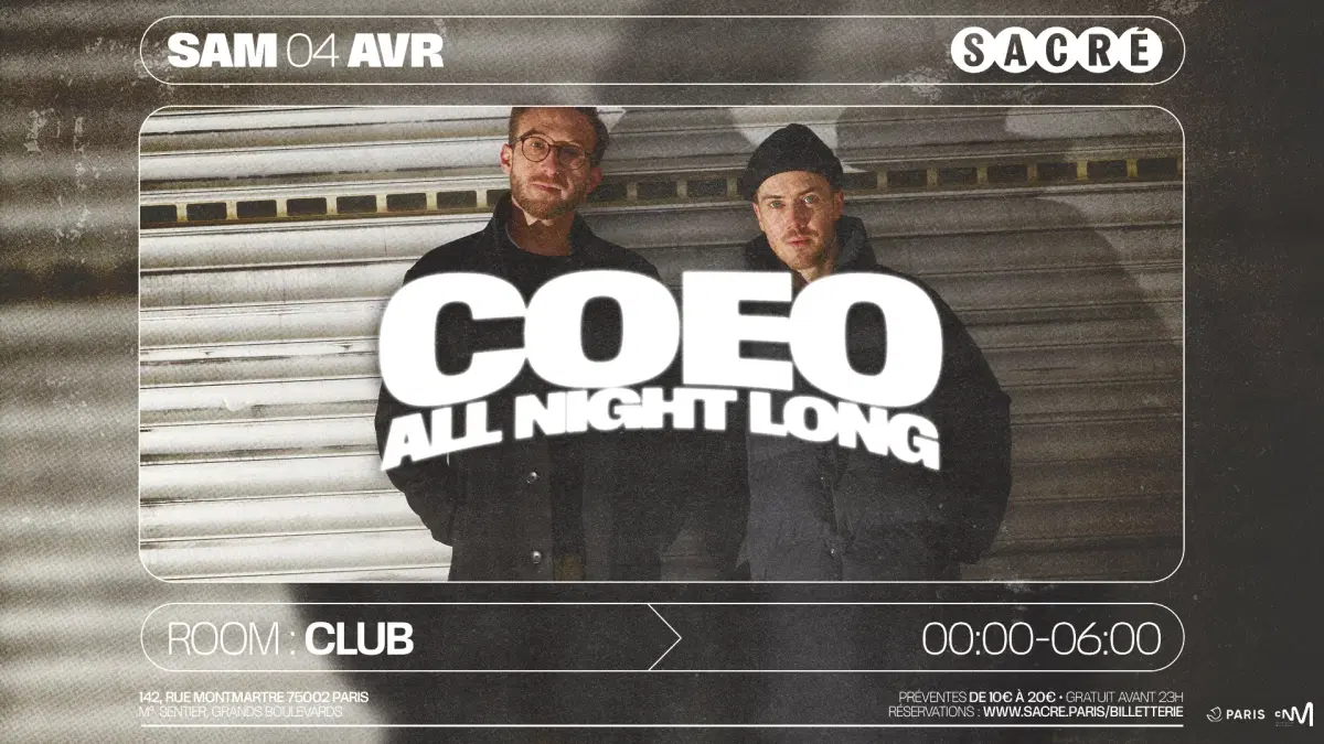 Sacré présente: COEO all night long