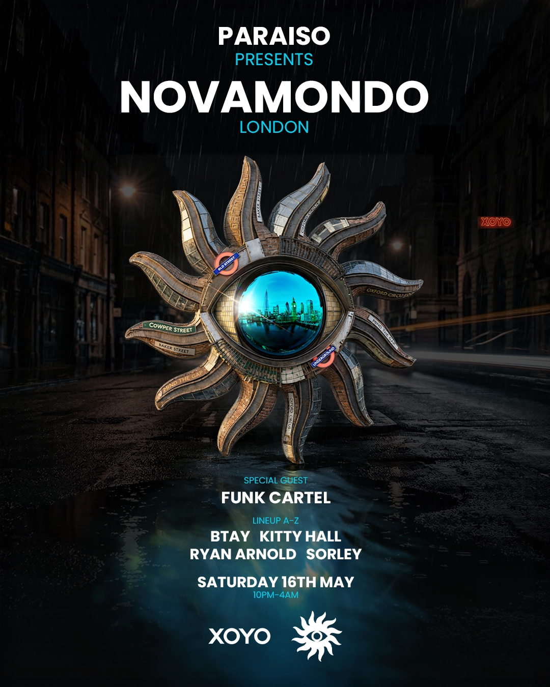 Paraiso presents Novamondo - Funk Cartel, Sorley, Kitty Hall, Ryan Arnold, BTAY