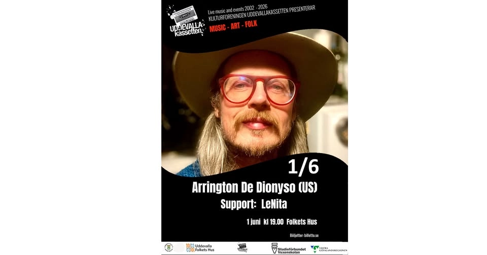Arrington De Dionyso (US) + Support: LeNita - Folkets Hus