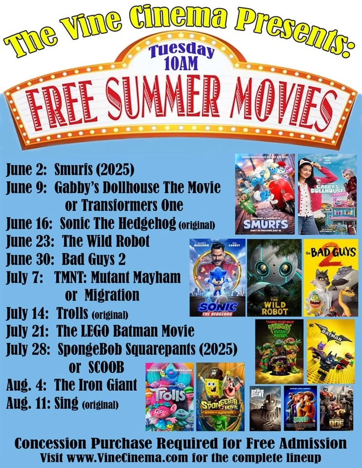 FREE Summer Movies at The Vine!