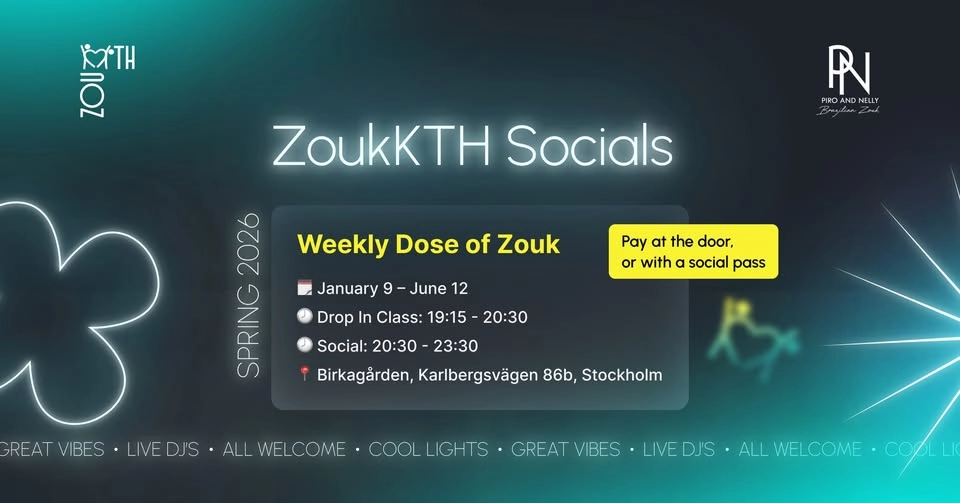 Weekly Zouk Social in Stockholm - by ZoukKTH