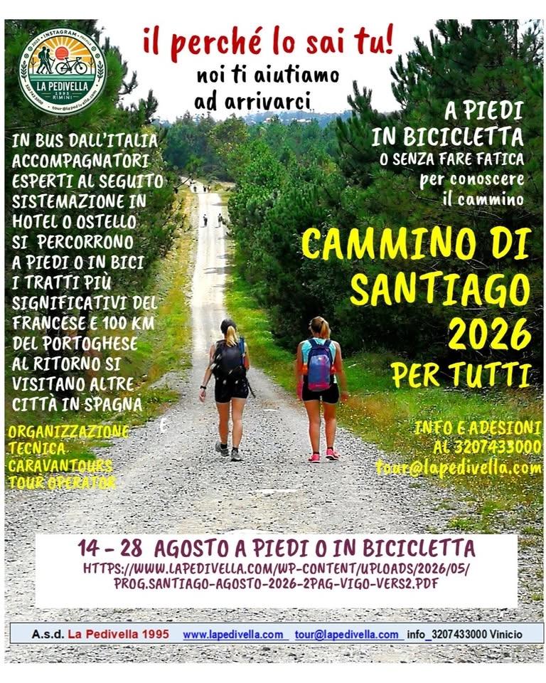 Cammino di Santiago 2026 con La Pedivella